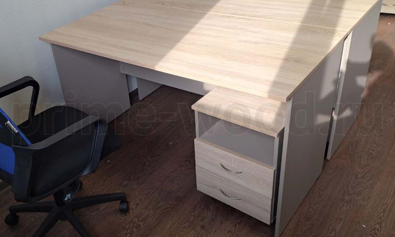 Офисная мебель WORK, цвет: дуб Сонома / мокко - фото со сборки