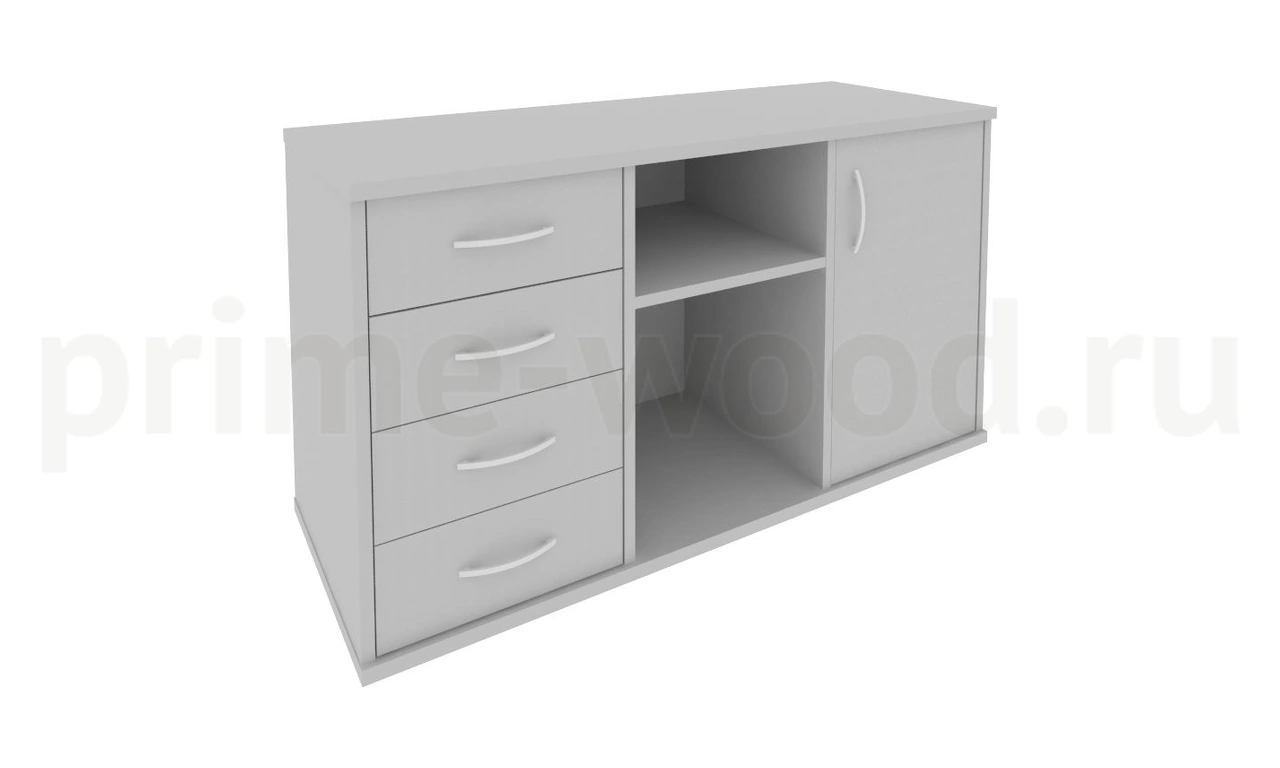 Тумба под оргтехнику сервисная (4 ящика фолдинг) RIVA 120x45x68 - фото 3