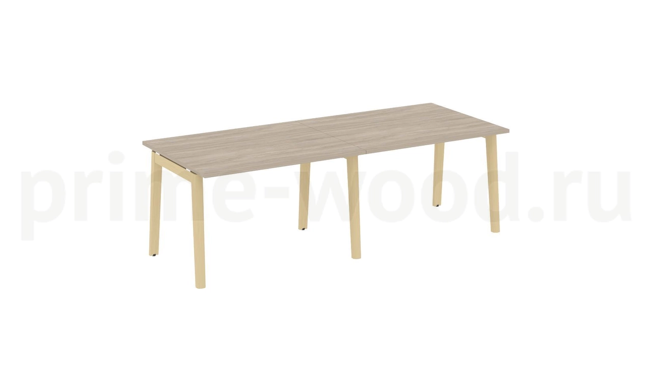 Стол переговорный (2 столешницы), опоры - массив дерева ONIX WOOD 236x98x75 - фото 1