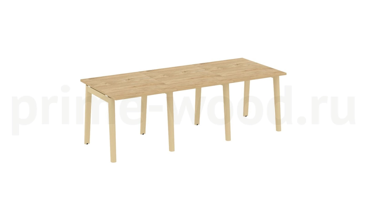Стол переговорный (3 столешницы), опоры - массив дерева ONIX WOOD 234x98x75 - фото 9