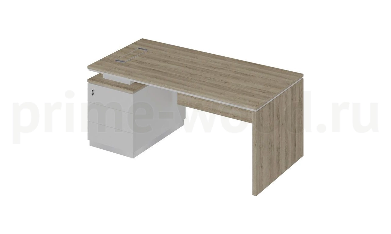 Стол руководителя (опора ДСП) на опорной тумбе (левый) City 180x90x75 - фото 1
